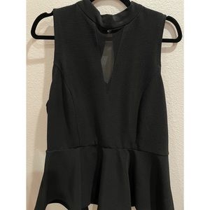 Black Peplum Sleeve Less Top - Forever 21